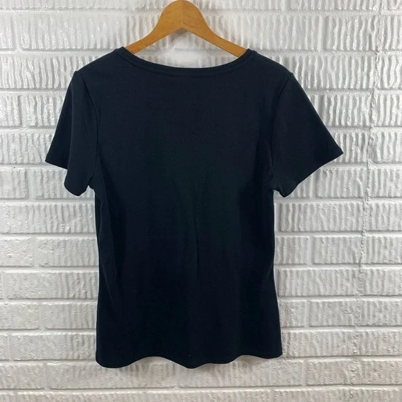 Boden Women Essential Short Sleeve Tee Shirt Black Casual Minimalist NWT L - Picture 6 of 6